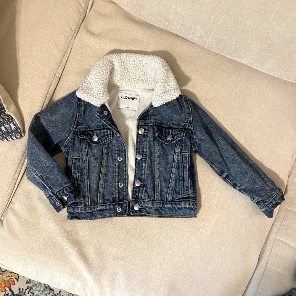Old Navy Kids Denim Jacket with Sherpa Collar